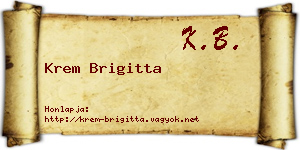 Krem Brigitta névjegykártya